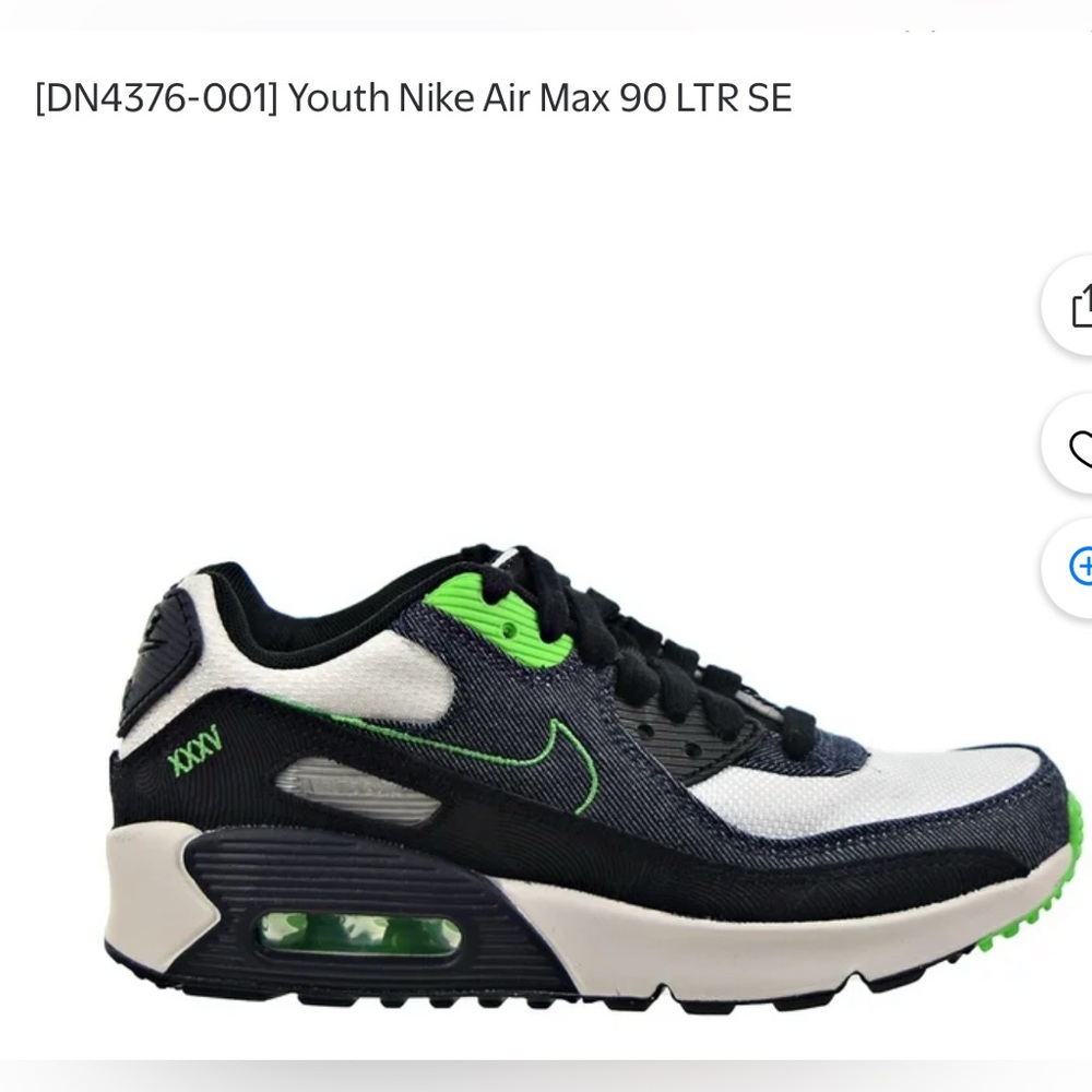 NIKE -  Youth Nike Air Max 90 LTR SE, Youth size 6.5